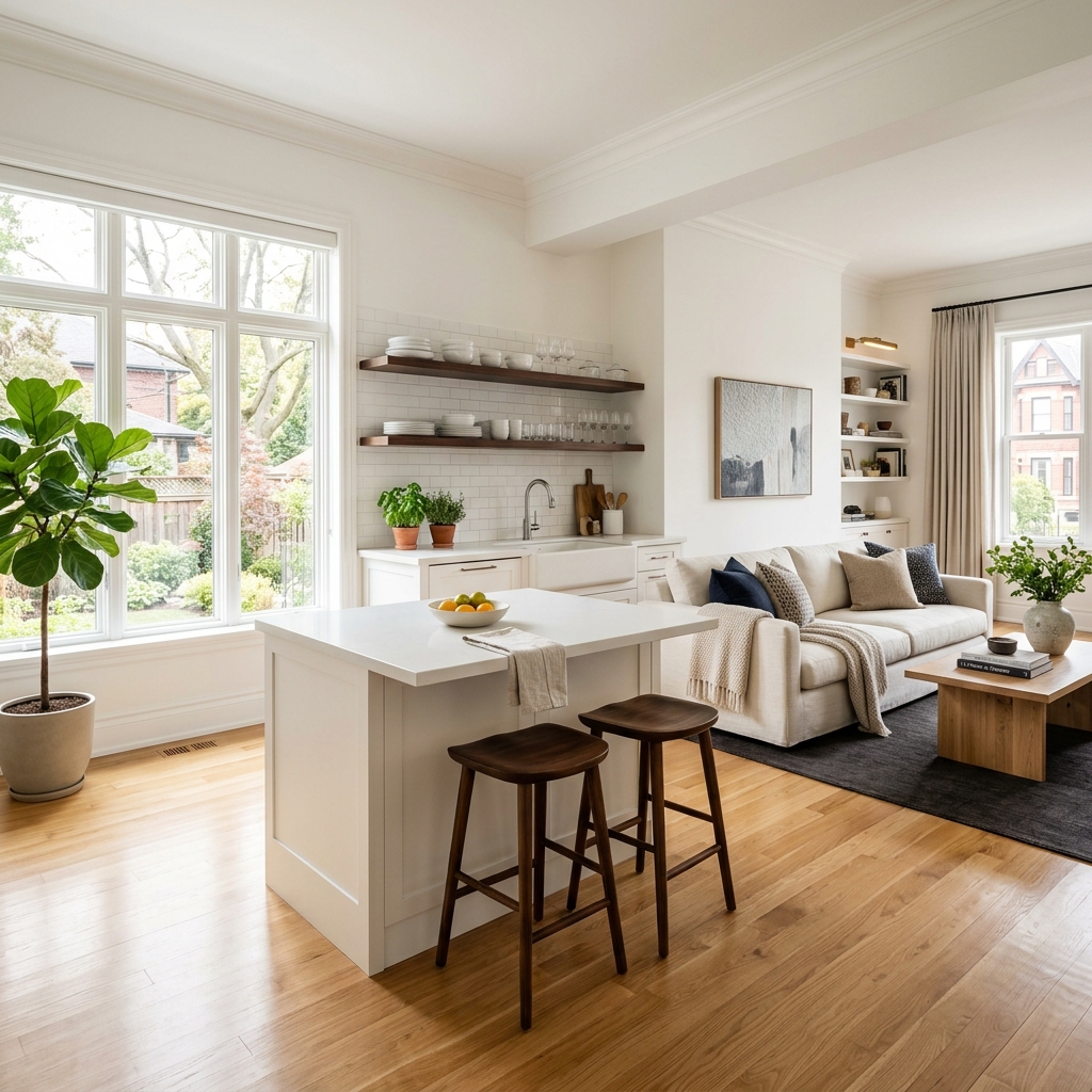 Bright, clean home interior
